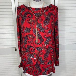 Ann Taylor NWT Paisley Boat Neck Blouse   M